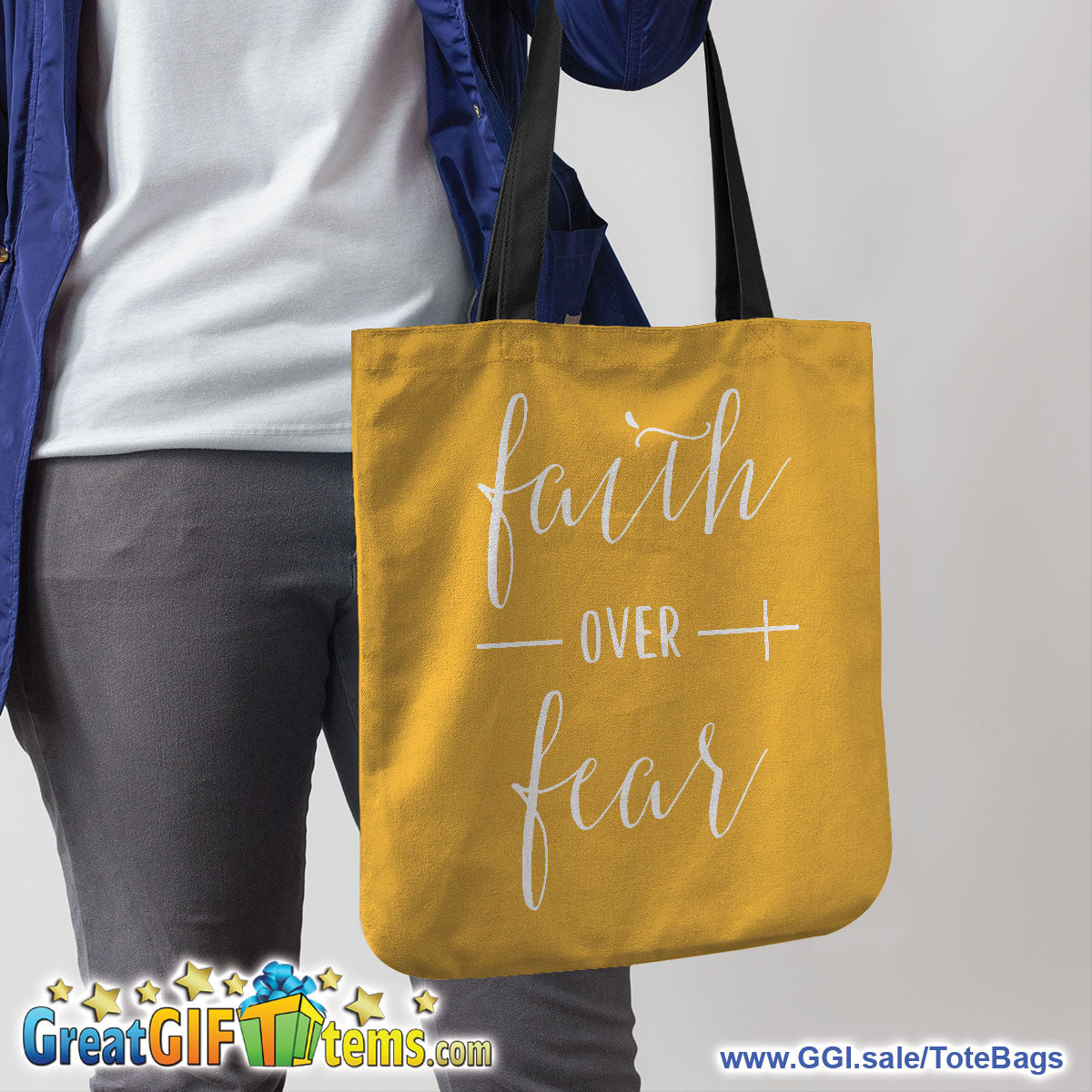 Faith Hope Love Canvas Tote Bag - 65% OFF
