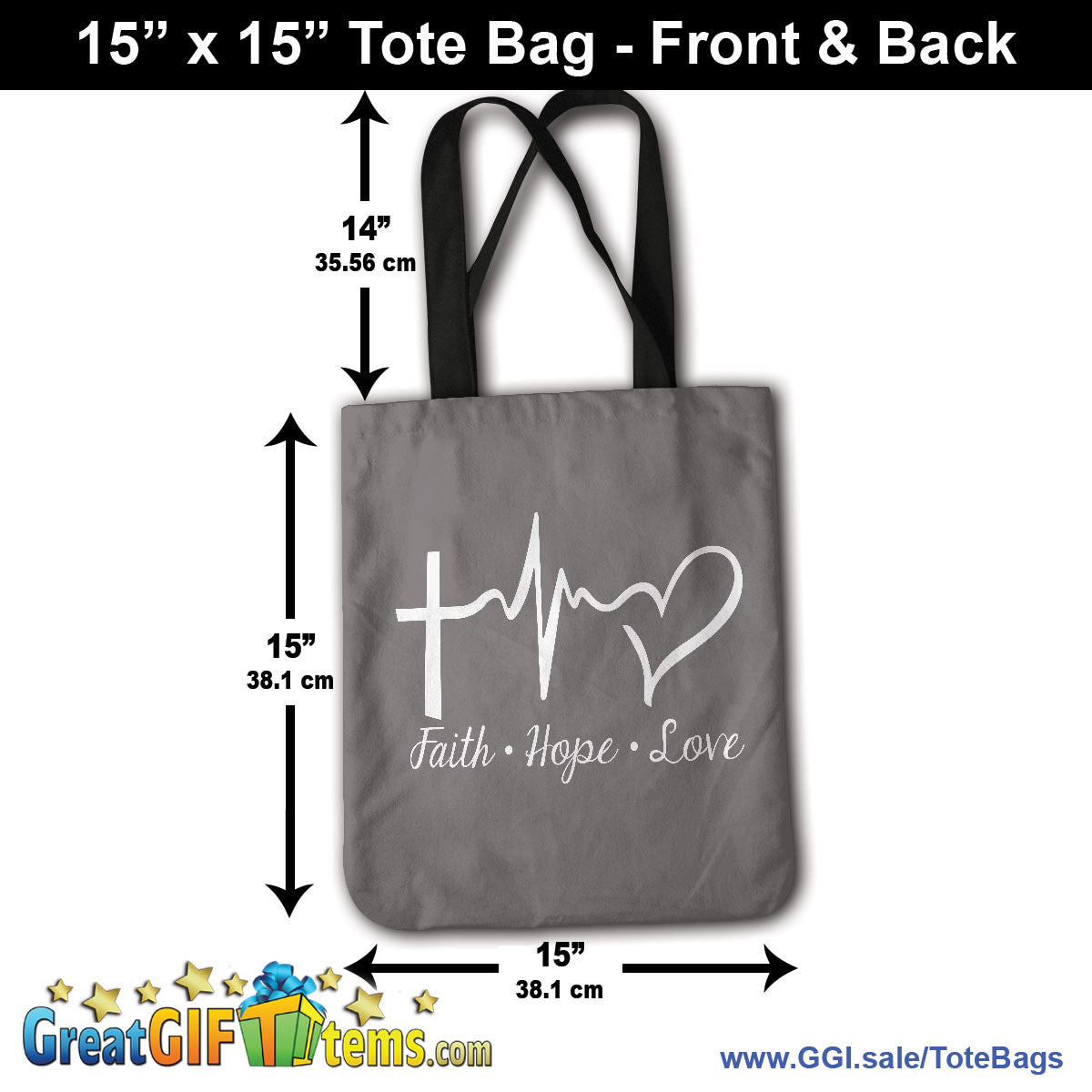 Faith Hope Love Canvas Tote Bag - 65% OFF –
